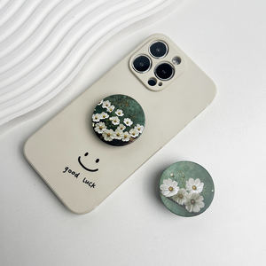 Art Peinture à l'huile Style Floret Socket Grip Support pliable pour téléphone Chrysanthème <span class=keywords><strong>Talk</strong></span> <span class=keywords><strong>Tok</strong></span> pour Iphone Mac Samsung Safe - Product Image 2