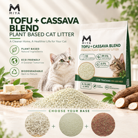 Litière pour chat mixte Tofu, Manioc et Tapioca, double amidon, agglomération rapide, faible poussière, biodégradable, à base végétale, OEM, vente en gros