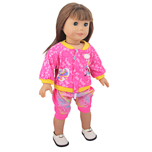 Vêtements de poupée de style américain à la mode <span class=keywords><strong>18</strong></span> pouces Sportswear Outfit Jacket and Pants Set - Product Image 4