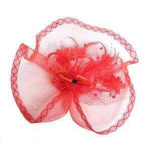 Coiffe de mariée en plumes pour performance scénique et séance <span class=keywords><strong>photo</strong></span>, voile vintage avec nœud floral, modèle ZQ3001, emballée individuellement - Product Image 4