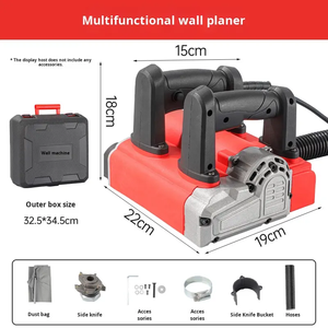 Ponceuse murale industrielle professionnelle <span class=keywords><strong>à</strong></span> deux poignées en acier inoxydable, moteur sans balais, pour rénovation sans angles morts, <span class=keywords><strong>béton</strong></span> sans poussière - Product Image 1