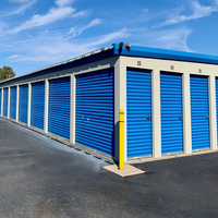 Unité de stockage extérieure moderne en acier, mini-bâtiment de haute qualité, solution d'atelier et d'entrepôt avec porte enroulable