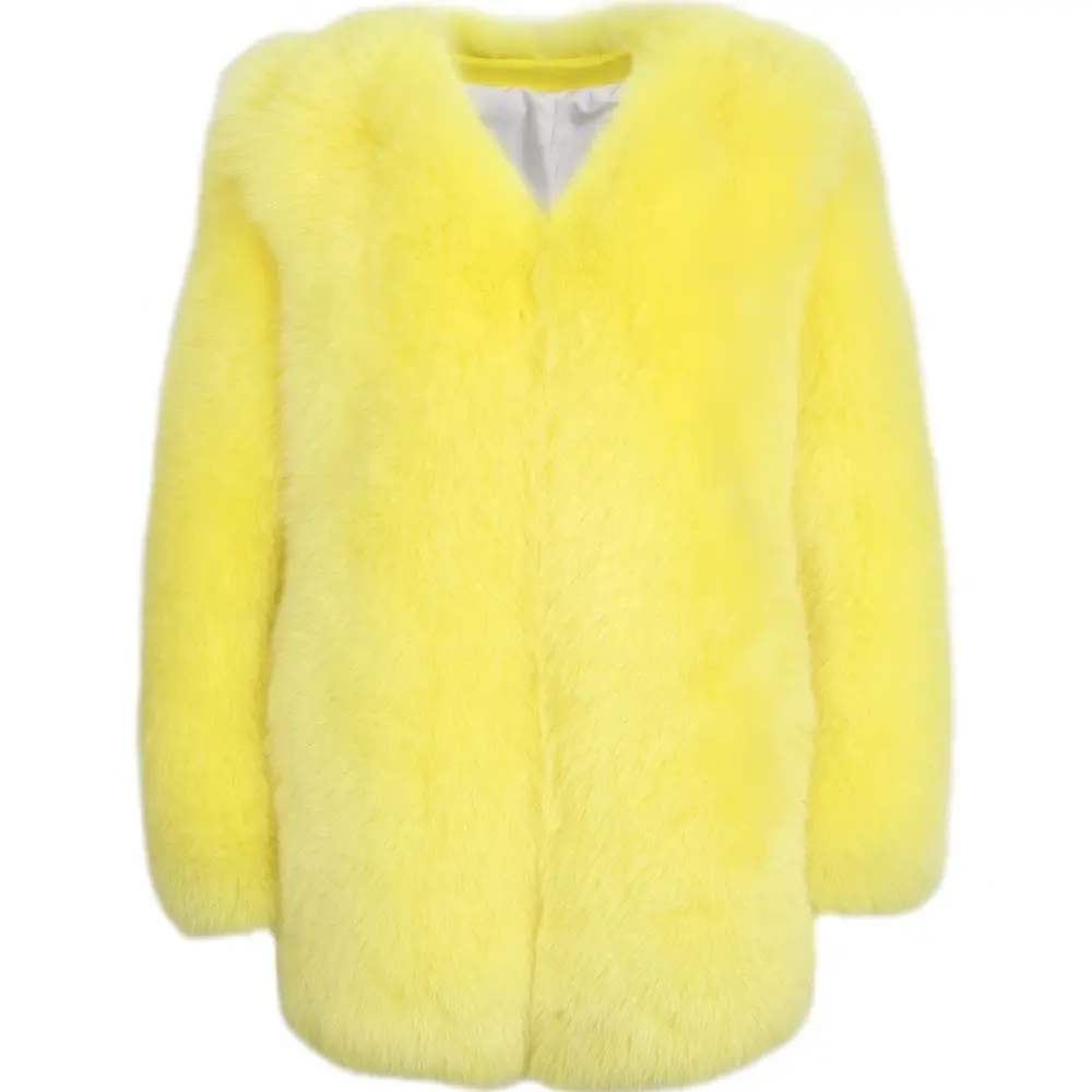 High Quality Winter Warm Thick Women Fox Fur Jacket Full Pelt Long Fur Coat For Ladies