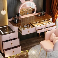 Tocador Inteligente de Lujo con Carga Inalámbrica para Mujer, Moderno y Elegante Estilo Princesa, con Espejo y Cajones, Moda 2025