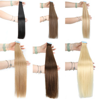 Extensions de cheveux européens invisibles russes à double tirage Remy Tape Extension de cheveux humains naturels de haute qualité