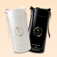 Boîte à bougie blanche de luxe personnalisée avec logo en relief, étanche, avec couvercle rigide, doublure en éponge, finition brillante ou mate, en carton recyclé noir