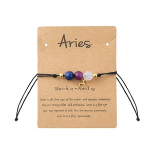 Bracelet en acier inoxydable gravé au laser avec signe du zodiaque, style folklorique, tressé à la main, pour hommes et femmes, petit cadeau surprise, ajustable, porte-bonheur - Product Image 4