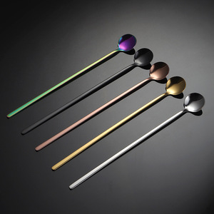 <span class=keywords><strong>Cucchiaino</strong></span> da caffè in acciaio inossidabile 304 in metallo per uso alimentare <span class=keywords><strong>cucchiaino</strong></span> da tè con manico <span class=keywords><strong>lungo</strong></span> cucchiai per mescolare il tè freddo - Product Image 2