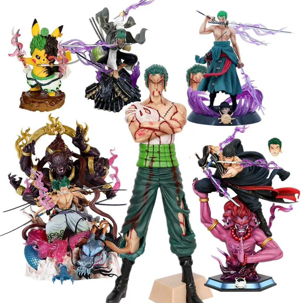 37 Styles Anime Statue One-Blade Asura 1 PIÈCE Roronoa Zoro King of Hell Stand Endommagé PVC Anime Figure Modèle Jouets