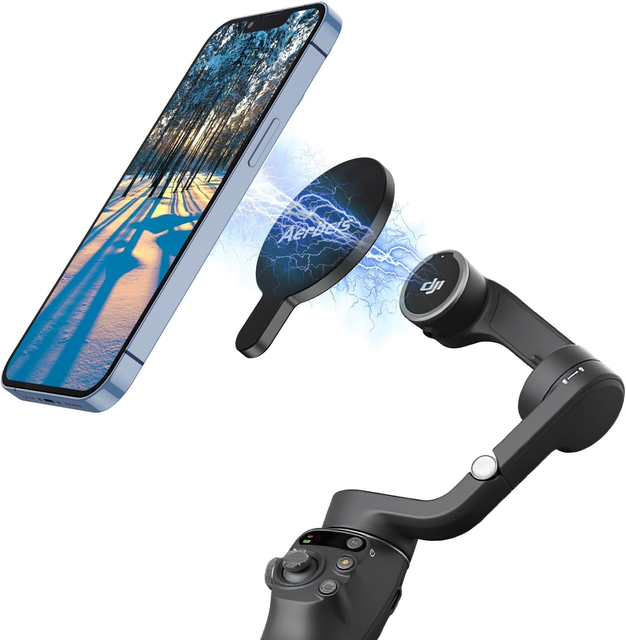 Aerbeis OM Magnetic Phone Mount for DJI Osmo Mobile 7/OM 6/SE/OM 5/OM 4 SE/OM 4 Dual SIM Android 8.1 Quick-Release Adapter