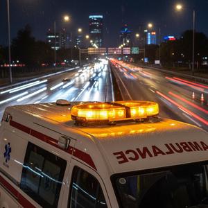 Mini Barra de Luces Magnética Ileritraffic (Ámbar-Ámbar) de Alta Venta, Luz de Advertencia para Vehículos de Emergencia y Ambulancias E-1151 S-S 51x21x7.6cm - Product Image 3