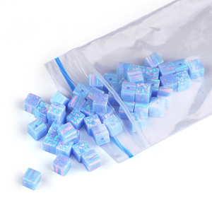 Bán buôn 3mm 4mm 5mm 6mm Cube Opal hạt/op26 ánh sáng màu xanh màu vuông Opal hạt/Loose Spacer hạt cho vòng đeo tay tự làm - Product Image 5