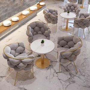Alta calidad precio barato restaurante comida rápida cafetería muebles sillas de comedor de ratán y juego de mesa de mármol - Product Image 2
