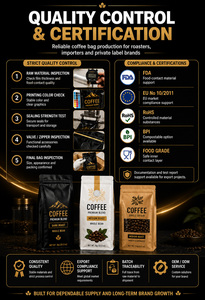 Bolsa <span class=keywords><strong>de</strong></span> Café Molido Personalizada con Impresión Mate, Grado Alimenticio, 1 lb, Válvula Unidireccional, Cierre Reutilizable, Fondo Plano - Product Image 2