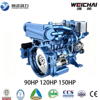 Motor Diésel Marino WEICHAI de 4 Cilindros Refrigerado por Agua, 90HP, 120HP, 150HP para Barcos de Pesca, Barcos de Recreo y Embarcaciones Utilitarias