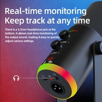 Micrófono Inalámbrico Dinámico RGB Lighting YU7w de 48V con Cancelación de Ruido Cardioide para Transmisión en Vivo, Juegos y Grabación