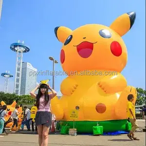 Phim hoạt hình Mô hình nhân vật cho quảng cáo khổng lồ peluches <span class=keywords><strong>Inflatable</strong></span> Poke Mon <span class=keywords><strong>Pikachu</strong></span> trang phục đồ chơi bơm hơi khổng lồ <span class=keywords><strong>Pikachu</strong></span> đồ chơi - Product Image 1