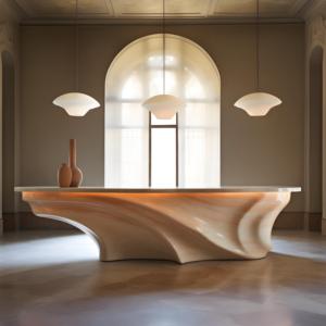 NGHỆ THUẬT tiếp nhận bàn đá giống như kết cấu | thiết kế độc đáo ánh sáng sang trọng phong cách trung tâm thị giác cao cấp không gian sợi thủy tinh bàn - Product Image 3