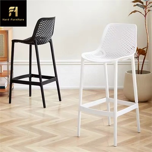 Tabourets de comptoir de cuisine à dossier haut beige design italien Offre Spéciale en gros Chaises de café en plastique pour restaurant bar salon - Product Image 5