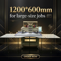 Machine à broder informatisée Yonthin Doorstep haute performance 1200*600 à tête unique pour abayas et chapeaux, 12 aiguilles pour vêtements volumineux