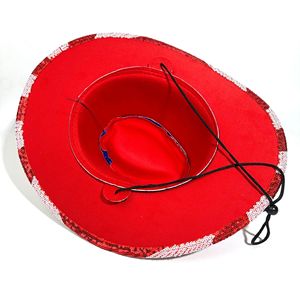 Festa dell'indipendenza americana festa nazionale cappello con bandiera da Cowboy per <span class=keywords><strong>Amazon</strong></span> rosso bianco paillettes a strisce in rilievo pentagramma estivo - Product Image 4