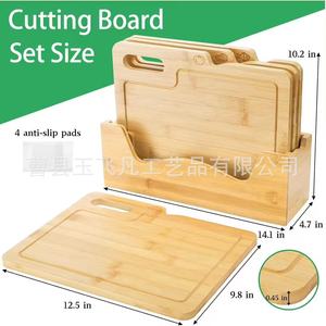 Bamboo Cutting Board Set 35.8Cm Rectangle Solid <b>Wood</b> Double Sided For Kitchen Use - Product Image 5