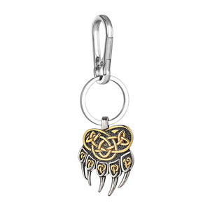 Porte-clés Viking Celtic Patte d'Ours en Alliage de Zinc, Pendentif Métallique Unisexe, Breloque Cadeau Thème Animal - Product Image 5