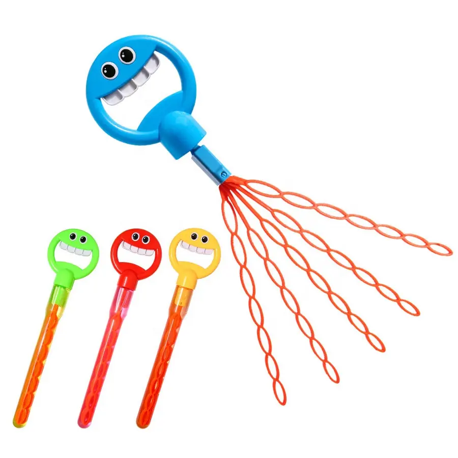 Hot selling cute bubble blower tool toy 32 holes bubble wand indoor outdoor kids handheld activity bubble stick toy with 5 rods