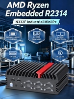 Mini PC Barebone Prosesor AMD Ryzen Embedded R2314 4K Dual Display PC Tanpa Kipas untuk Sinyal Digital