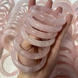 Bestseller Edelstein Rosa Kristall Jade Armreifen Naturstein Rosenquarz Rosa Kristall Armreif Armband für Frauen Geburtstags geschenk - Product Image 6