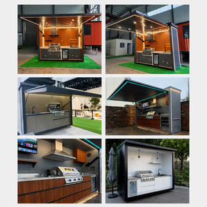 Custom Stainless Steel Outdoor Kitchen With Shed Zero Formaldehyde Garden Outdoor Kitchen Pod Antirust Patio <strong>BBQ</strong> Pod With Sink - Product Image 5