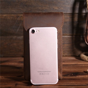 Boshiho Men Waist Retro Crazy Horse <b>Leather</b> Belts Pouch Western <b>Leather</b> Cell Phone Bags Money Credit Card Storage Phone Bag - Product Image 3