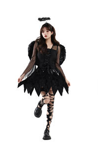 <span class=keywords><strong>2026</strong></span> थोक महिला हेलोलीन कोस्प्ले डार्क एंजेल पोशाक के लिए सेट ब्लैक ड्रेस स्टेज प्रदर्शन पोशाक पहने - Product Image 5