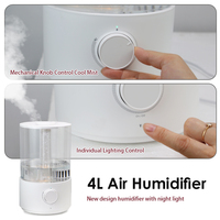 Humidificateur d'air 4L avec veilleuses intégrées, adaptateur 24V, pour la maison