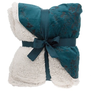 Couverture Sherpa en peluche à Double pli, tissu à carreaux <span class=keywords><strong>rouge</strong></span>, vente en gros, - Product Image 5