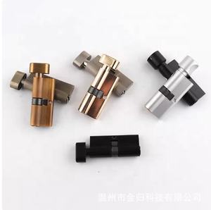 Euro Profil 60mm Pirinç Gövdeli Silindirik Kilit 3 Anahtarlı Fırçalanmış Siyah Çinko Alaşımlı Gövde Bakır Topuzlu Arka Set ANSI Sınıf 2 - Product Image 3