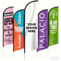 Drapeau d'impression Double face de publicité extérieure avec 100% mât de drapeau en fibre de verre drapeau personnalisé en forme de plume coupe-vent