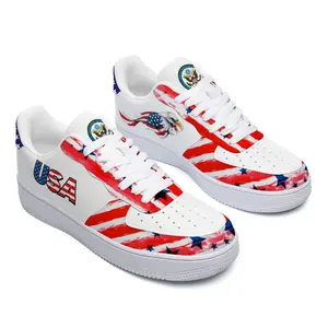 Fabrican zapatillas de deporte personalizadas con bandera de EE. UU. para hombre, zapatillas de deporte informales a la moda para hombre, zapatillas deportivas con estilo para correr y caminar