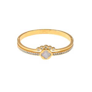 Bracelet tendance en acier inoxydable 316L plaqué or PVD avec incrustation de cristaux pour femme, accessoire de bijouterie - Product Image 2
