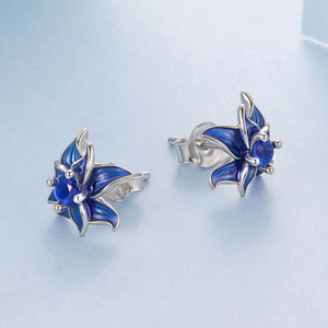 Boucles <span class=keywords><strong>d</strong></span>'oreilles en argent sterling 925 avec <span class=keywords><strong>lotus</strong></span> bleu pour femmes, clous <span class=keywords><strong>d</strong></span>'oreilles en forme de fleur, <span class=keywords><strong>d</strong></span>élicates, pour tous les jours, pour les fêtes, cadeau pour fille BSE1284 - Product Image 4