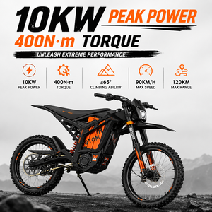 Factory Wholesale <b>72V</b> Hub Motor Dirt Bike 10KW Lithium <b>Battery</b> Adult Motorcycle 200kg Load for Outdoor Adventure - Product Image 1