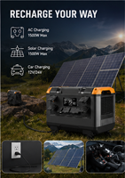 Générateur solaire haute capacité 2688Wh, station d'alimentation portable 3000W, onde sinusoïdale pure, MPPT, batterie LiFePO4, batterie externe, maison