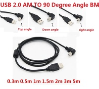 무료 샘플 빠른 배송 90 도 왼쪽 각도 USB 미니 USB 5 핀 통신 케이블 PVC 재킷 카메라 컴퓨터 12 개월