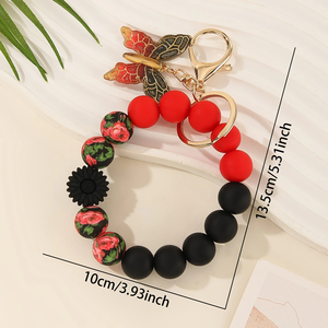 Silicone hạt vòng đeo tay Keychain bướm quyến rũ đầy màu sắc Gradient bướm tôm hùm Clasp <span class=keywords><strong>Keyring</strong></span> - Product Image 6
