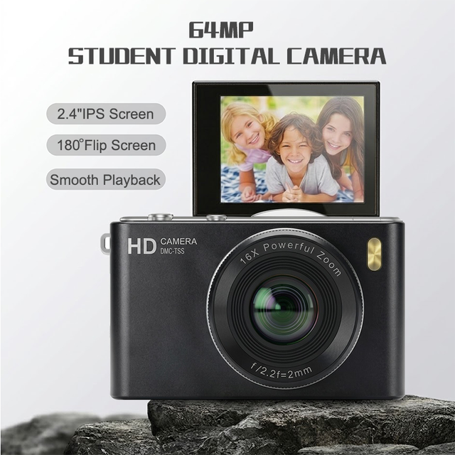 Professional 4K Vlogging Camera for Youtube 64MP Digital Camera for Beginners With 16X Zoom Autofocus Flip Screen Portable Gift