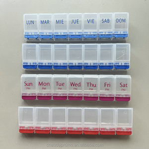 Boîte à pilules promotionnelle personnalisée avec logo, une semaine, rangée unique, 7 compartiments, cadeau promotionnel pour les soins de santé - Product Image 4