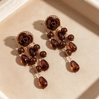 Boucles d'oreilles pendantes rondes multicouches en acrylique pour femme, style bohème vintage, longues, audacieuses, bijoux de fête, cadeau