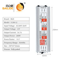 Alimentation électrique pour éclairage extérieur Bailide 12V 16.7A, étanche IP67, alimentation pour caméra CCTV 24V 8.3A, efficacité 85%