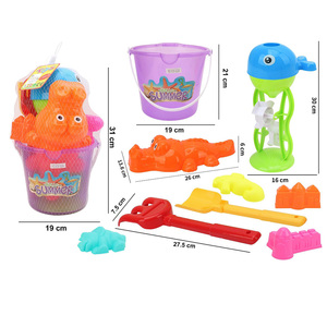 Ensemble de jouets de plage colorés pour enfants avec seau, pelle, bêche, sablier – Jouets d'été pour aire de jeux extérieure et bac à sable – Vente en gros - Product Image 6