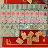 Juego de Mahjong Americano, Mahjong con Grabado de Panda en Tinta China, para Regalo o Recuerdo Cultural